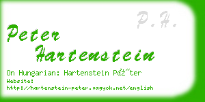 peter hartenstein business card